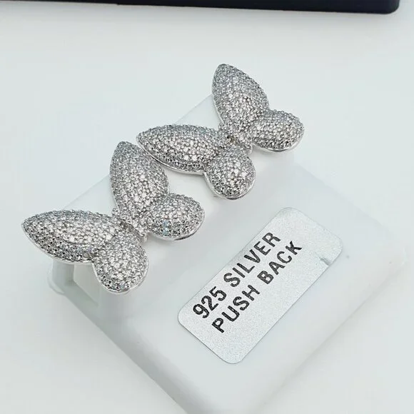 925 Sterling Silver Cubic Zircon Earrings, UU1P7A7113